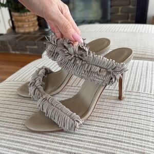 Joie grey fringe heels